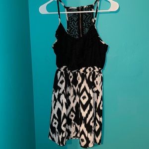 Black and white mini dress